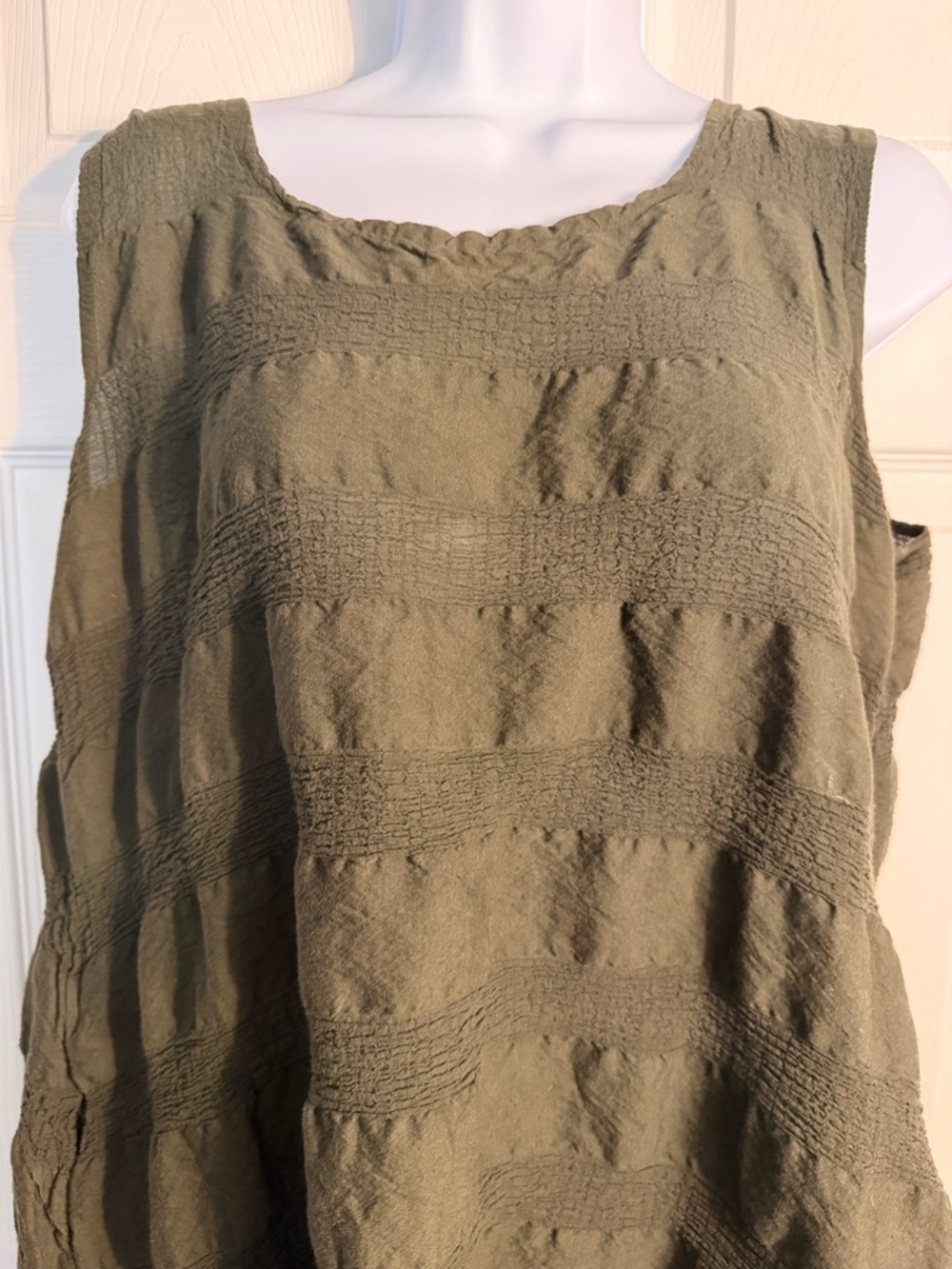me ISSEY MIYAKE Khaki/olive Crinkle Tunic or Dress. One size - Picture 2 of 11